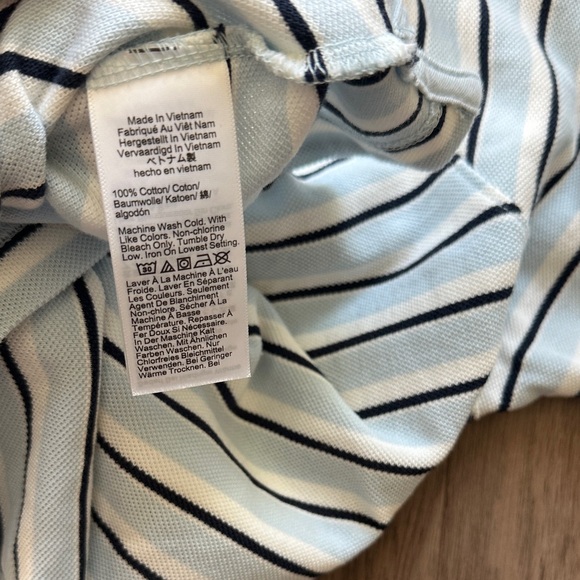 J. Crew Striped Polo Crop Top in Light Blue, Navy & White - Picture 5 of 5